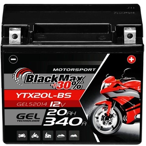 BlackMax YTX20L-BS Motorradbatterie GEL 12V 20Ah GTX20L-BS CTX20L-BS Outlander