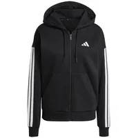Adidas Essentials 3-Streifen Fleece Reißverschlusspullover - Black / White - XS