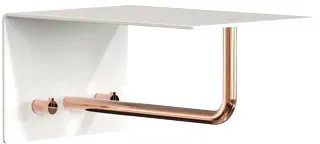 frost UNU Wandgarderobe 4016 mit 2 Haken weiß matt/kupfer poliert - weiß matt
