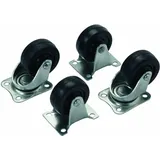 TOOLTECH 2 X Lenkrolle Und 2 X Bockrolle Gummi 40mm mit Platte