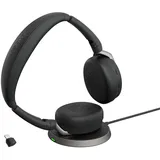 JABRA Evolve2 65 Flex MS Stereo Headset schwarz USB-C inkl. Wireless-Charging-Pad