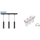 Philips Pendelleuchte 3er Hue Spot Paxie Easy Link Schwarz 157 Cm Warmweiß-kaltweiß Rgb Pendelleuchte