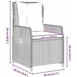 vidaXL Garten Essgruppe Beige Poly-Rattan