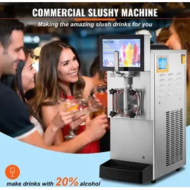 Vevor 8L Kommerziell Slush Maschine, Slusheis Eismaschine 1200W Slushgerät