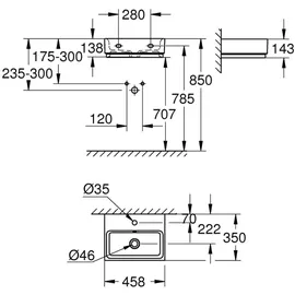Grohe Cube Keramik Handwaschbecken 45,5 x 35 cm (3948300H)