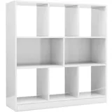 vidaXL Bücherregal Hochglanz-Weiß 97,5x29,5x100 cm Holzwerkstoff