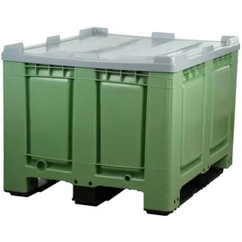 Logiplast Palettenbox mit Deckel LxBxH: 1200 x 1000 x 790 mm geschlossen mit 3 Kufen -
