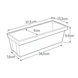 Buri 37,3 x 13,3 x 9,9 cm Hellgrün