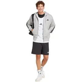 adidas Essentials 3-Streifen French Terry Reißverschlusspullover Medium Grey Heather / Black S