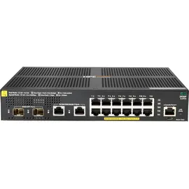 HP HPE Aruba 2930F 12G PoE+ 2G/2SFP+ Switch (12 Ports), Netzwerk Switch, Grau