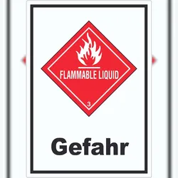 HB-Druck Aufkleber Entzündbare flüssige Stoffe Gefahr Flammable Liquid A8 (52x74mm)
