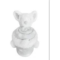 Kikkaboo Babydecke 2 in 1 Geschenkset Kuscheltier 25 cm Kuscheldecke 100 x 70 cm grau
