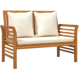 vidaXL 2-tlg. Garten-Lounge-Set mit Cremeweißen Kissen Massivholz