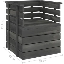 vidaXL Gartensessel 70 x 65 x 71 cm grau 1 St.