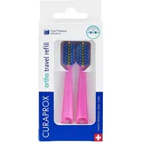 Curaprox CS 5460 ortho travel refill, brush heads for travel toothbrush, duo-pack, pink