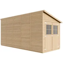 TIMBELA Anbau-Gartenhaus 4,93 x 2,04 m Beige