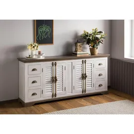 Massivmoebel24 Sideboard 200 x 90 x 45 cm Weiß