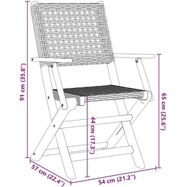 vidaXL Gartenstuhl 50,4 x 57 x 91 cm grau 6 St.