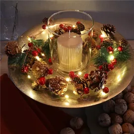 goobay LED-Lichterkette Silberdraht 220 cm Warmweiß