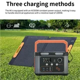 Tragbare Powerstation - 600 W Solargenerator mit 100 W Solarpanel - 310 Wh 100000 mAh - 220 V AC EU-Steckdose - Lithium-Akku - USB-C Ein-/Ausgang
