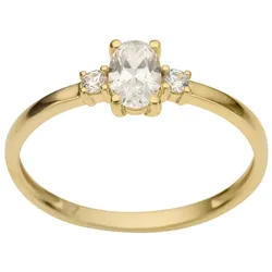 Goldring »Schmuck Geschenk Gold 333 Vorsteckring, Verlobungsring«, mit Zirkonia (synth.), 17307916-17 gelbgoldfarben-kristallweiß + kristallweiß