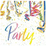 Home fashion Lunchservietten „Colourful Party“, 33x33 cm, 3-lagig, Home Fashion®, 20 Stück