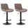 CLP Barhocker Lentini 2er Set höhenverstellbar drehbar Stoff taupe/schwarz