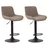 CLP Barhocker Lentini 2er Set höhenverstellbar drehbar Stoff taupe/schwarz