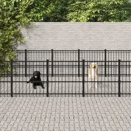 vidaXL Hundezwinger 14,11 m2 Stahl Schwarz