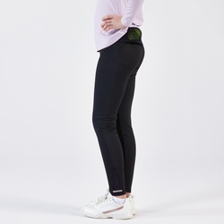 Tennis Leggings Mädchen LEG500 schwarz, schwarz, Gr. 140 - 10 Jahre