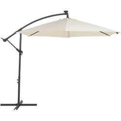 Sonnenschirm LED Solar Beleuchtung ⌀ 285 cm beige CORVAL