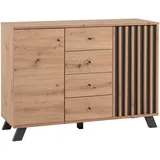 Finori Kommode Medan 120 x 85 x 37,5 cm Braun/Grau