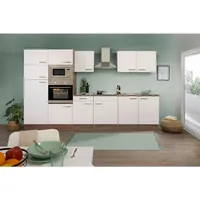 Respekta Küchenzeile Economy 330 cm Weiß/Eiche