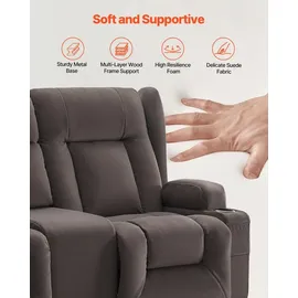 Vevor Loveseat Relaxsessel elektrisch 80 x 100 x 80 cm Braun mit Wärmefunktion und Massage