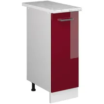 Vicco Apothekerschrank R-Line Bordeaux Hochglanz/Weiß 30 cm AP Marmor