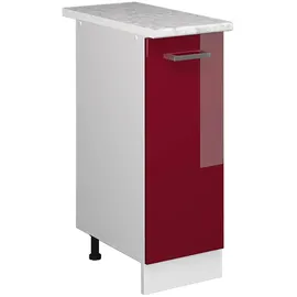 Vicco Apothekerschrank R-Line Bordeaux Hochglanz/Weiß 30 cm AP Marmor