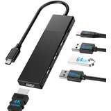 BHHB M86 USB C Hub mit 4K HDMI/PD 100W/ USB 3.0 Datenports 5Gbps/ 2*USB 2.0, USB-C Dock USBC Adapter Multiportadapter kompatibel mit MacBook Pro/Air, iPad, iPhone, Galaxy, Surface Laptop, Steam Deck
