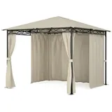 blumfeldt Pavillon Mondo 3x3, (Set), Pergola Terrassenüberdachung Grillpavillon Gartenpavillon Sonnenschutz braun