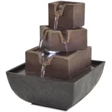 Décoshop26 - Zimmerbrunnen mit LED-Beleuchtung Polyresin 13,5 x 13,5 x 17,5 cm DEC020763