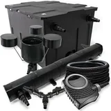 Wiltec Teichfilter Set 60000L 72W Klärer NEO8000 70W Pumpe 25M Schlauch Skimmer