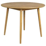 White Label Esstisch FABIO Eiche furniert Ø 120 cm mit runder Platte - Naturbelassen