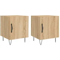 VidaXL Nachttische 2 Stk Sonoma-Eiche 40x40x50 cm Holzwerkstoff