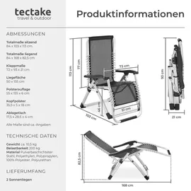 Tectake Cloud Sonnenliege 113 x 76 x 103 cm Grau