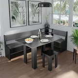 Vicco Eckbankgruppe Roman Schwarz, 120 x 41.5 cm mit Tisch,