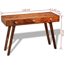 vidaXL Konsolentisch mit 3 Schubladen 76 x 30 x 75 cm braun