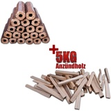 Hartholz Pini & Kay 20kg Brennholz - 20 Briketts viereckig/rund Holzbriketts