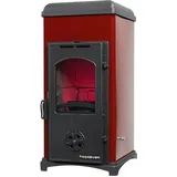 hosseven 9005 Burgunderrot– Eleganz und Effizienz in Einem, Leistung: 6,4 kW, Kaminofen, Schwedenofen,