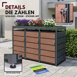 Albatros Mülltonnenbox 3er 120 x 240 cm anthrazit