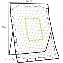 Homcom Baseball Rebounder Tragebar Fußball Rebounder mit Schlag-Zone, Schwarz