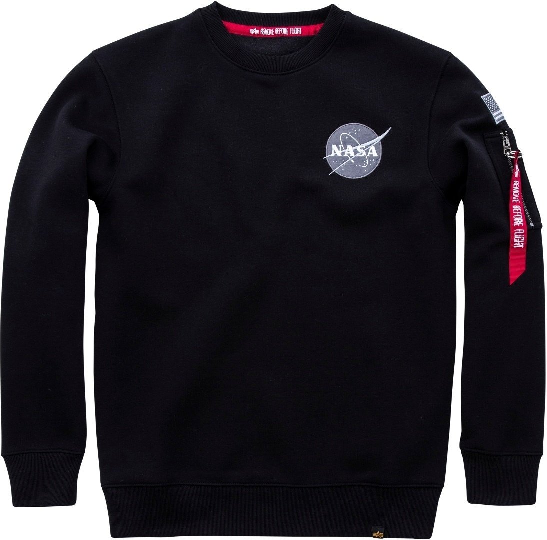 Alpha Industries Space Shuttle Sweatshirt, zwart, XS Voorman